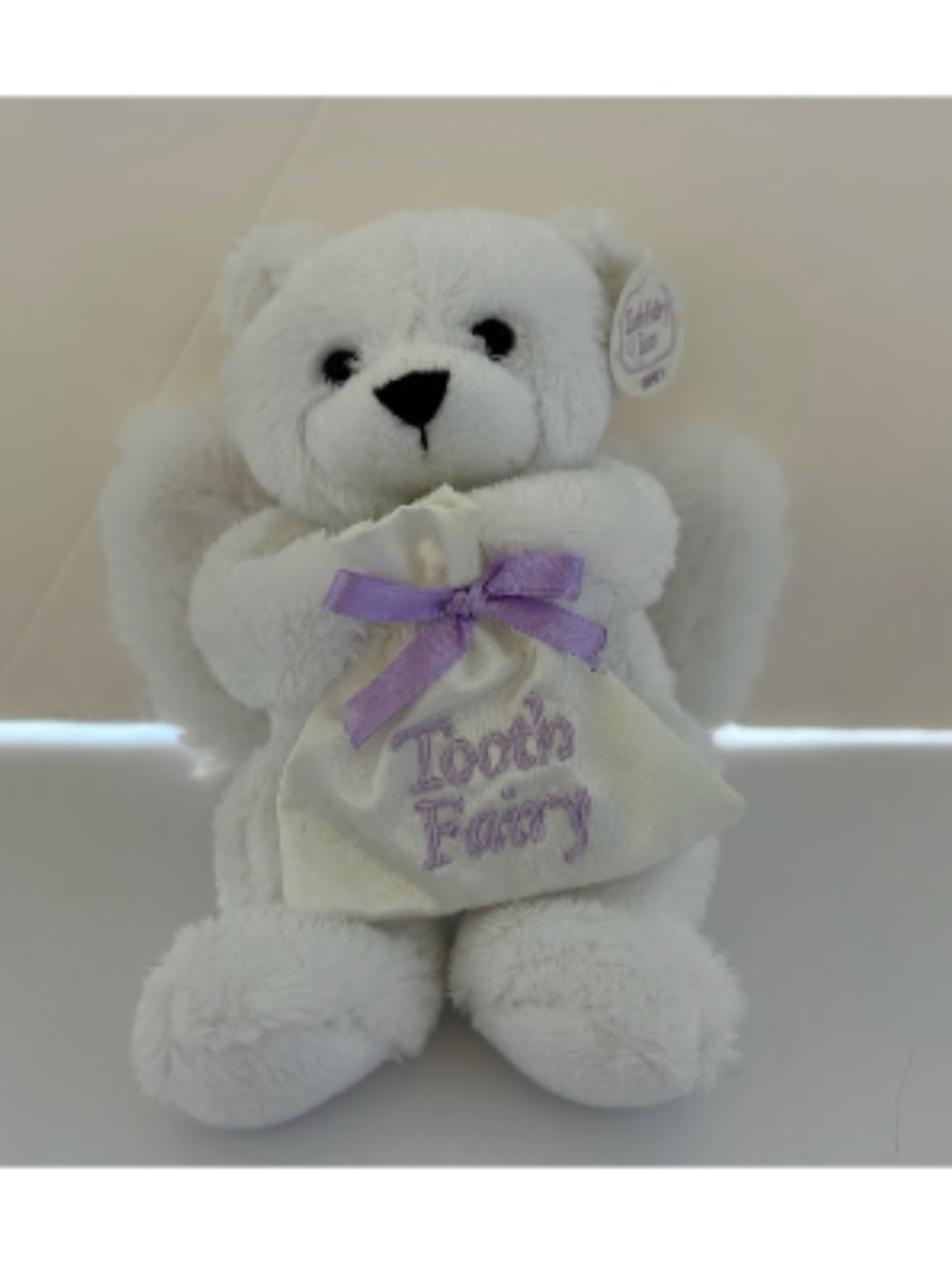 White Tooth Fairy Bear with Purple Accents